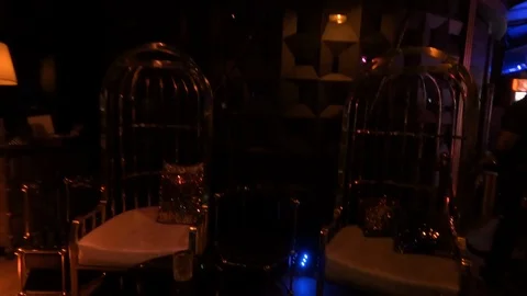 Empty chairs at the pub Stock Footage 123132285