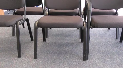 Empty chairs in public waiting room Stock Footage 53309902