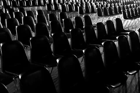 Empty chairs waiting for an event Stock Photos