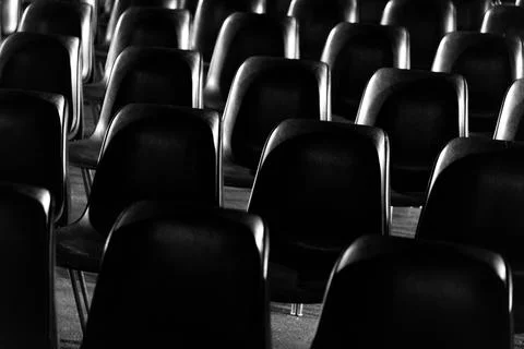 Empty chairs waiting for an event Stock Photos