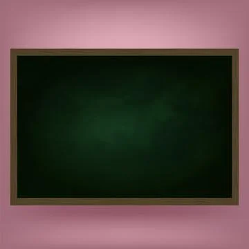 Empty Chalkboard Icon on Pink Blurred Background. Green School Deck for Learning Illustrazione stock