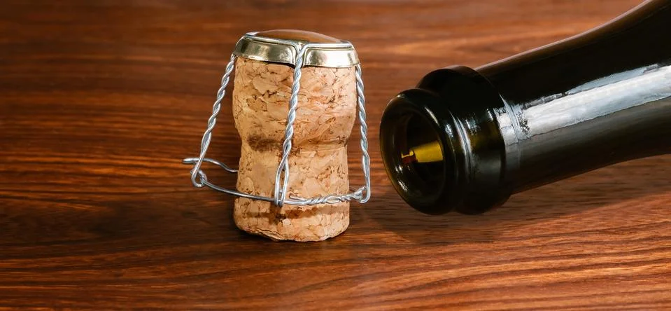 Empty champagne bottle Stock Photos