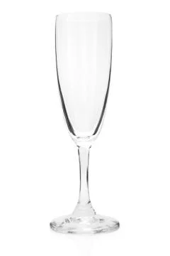 Empty champagne flute isolated on a white background. Stock Photos