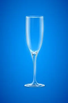 Empty Champagne Glass Stock Illustration