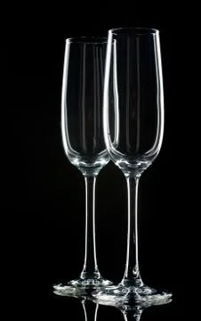 Empty champagne glasses Stock Photos