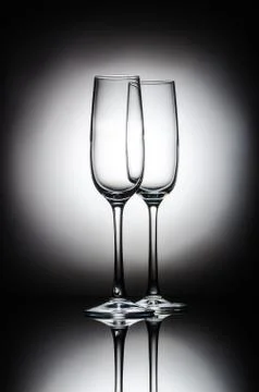 Empty champagne glasses Stock Photos