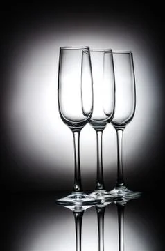 Empty champagne glasses Stock Photos