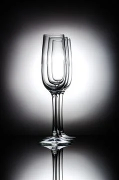 Empty champagne glasses Stock Photos
