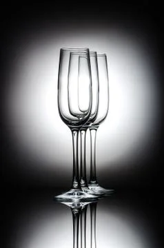 Empty champagne glasses Stock Photos