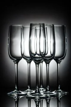Empty champagne glasses Stock Photos