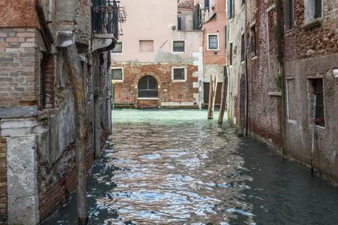 Empty channel in Venice Stock Photos
