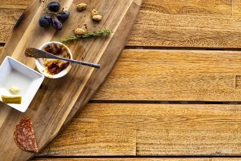 Empty charcuterie board Stock Photos
