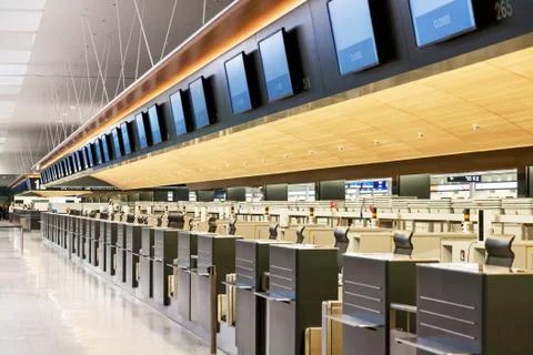 Empty check in counter Foto stock