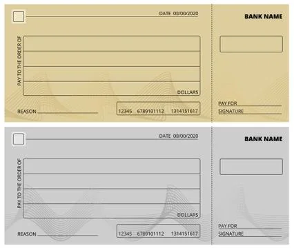 Empty check template. Business cheque book design. Bank checking, blank page for Stock Illustration