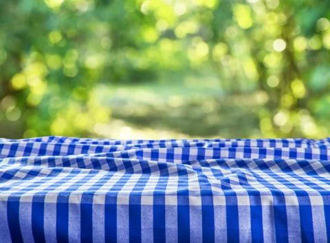Empty checkered table background Stock Photos