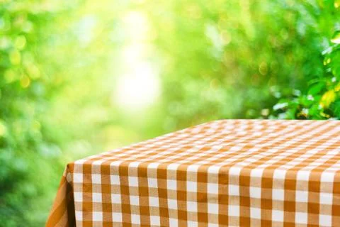 Empty checkered table background Stock Photos