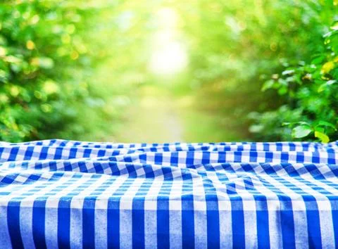 Empty checkered table background Stock Photos