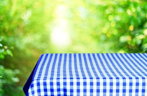 Empty checkered table background Stock Photos