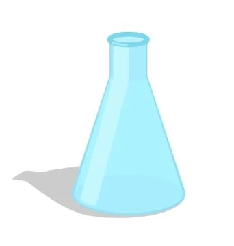 Empty Chemical Flask with Shadow Vector Icon Stockillustratie
