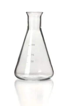 Empty chemistry erlenmeyer flask Foto stock