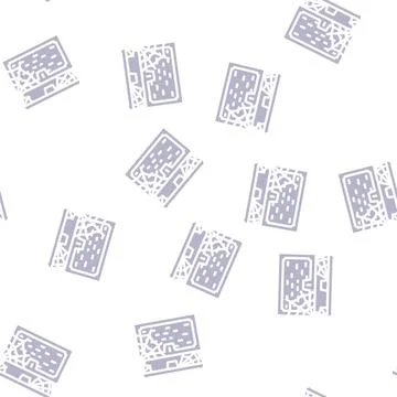 Empty chest glyph vector seamless pattern 스톡 일러스트