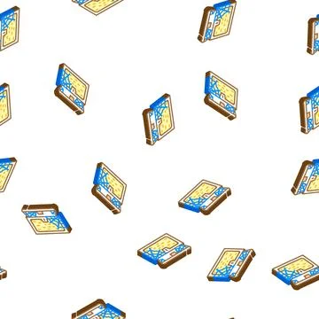 Empty chest isometric icon seamless pattern 스톡 일러스트