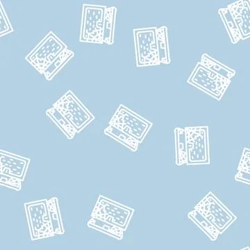 Empty chest line vector seamless pattern 스톡 일러스트
