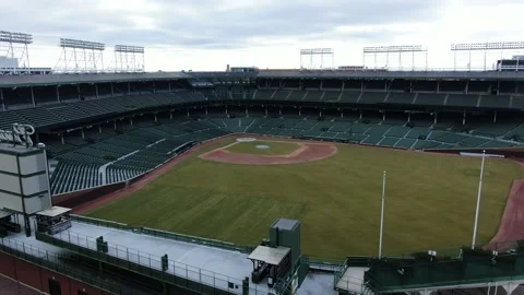 Empty Chicago Cubs Field and Sign Stock Footage 132057888