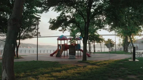 Empty Child Park without people. Quarantine Days. 4K Footage in Turkey Stock Footage 136778285