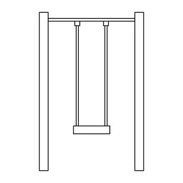 Empty child Swing icon. Outline design isolated on white background. Stock Illustration