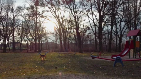 Empty children playground Stock Footage 149944758