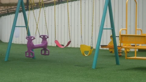 Empty children playground Stock Footage 332866496