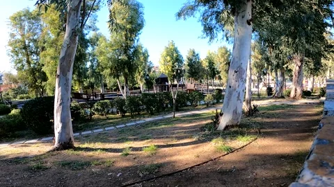 An empty children playground in public park during lockdown. Stock Footage 150337654