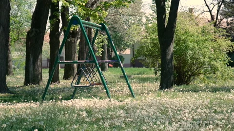 An empty children's playground during the Covid-19 virus pandemic Video stock 137962124