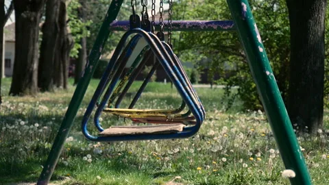 An empty children's playground during the Covid-19 virus pandemic Video stock 137965581