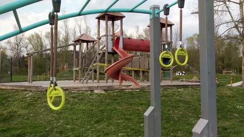 Empty children's playground Stock Footage 132219820