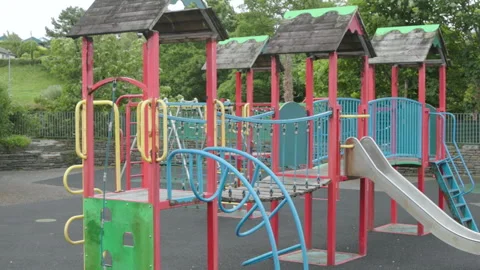 Empty childrens playground Stock Footage 245561004