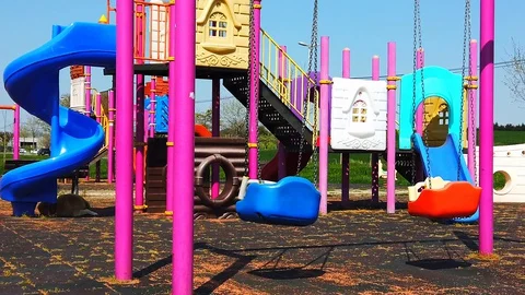 Empty children's playground. No people. Stock Footage 130054986