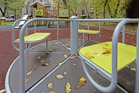 Empty children's playground Stock Photos