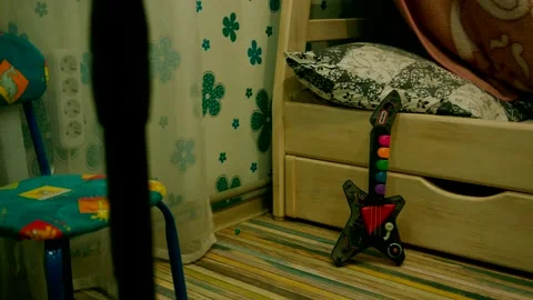 An empty children's room takes a break from children Stock Footage 153052211