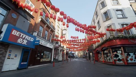 Empty Chinatown during Lockdown Stock Footage 127695928