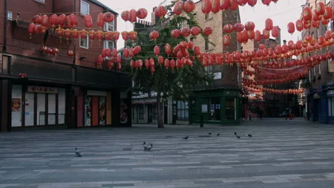 Empty Chinatown in London during lockdown Video stock 131066519