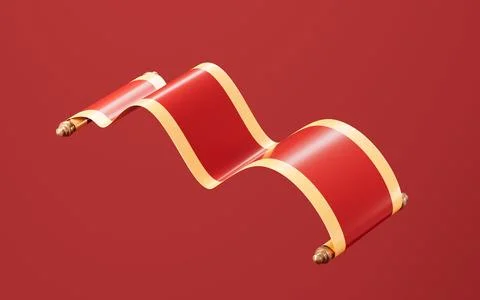 Empty Chinese style scroll, Chinese new year element, empty scroll template.. Stock Illustration