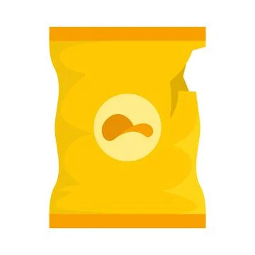 Empty chips package icon flat isolated vector Stock Illustration