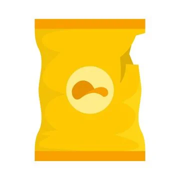 Empty chips package icon flat isolated Stock Illustration