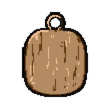 Empty chopping board pixel art vector illustration Stock Illustration
