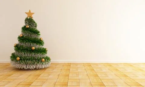 Empty christmas interior Stock Illustration