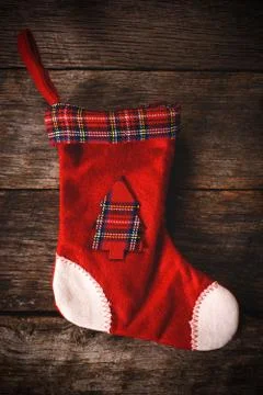 Empty christmas sock Stock Photos