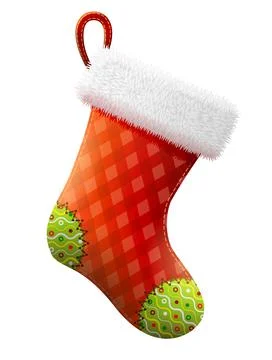 Empty christmas stocking isolated on white background Stock Illustration