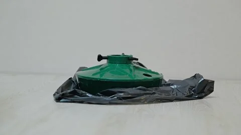 Empty Christmas Tree Stand After Holiday Decorations Have Been Removed Indoors Stock Footage 338321877